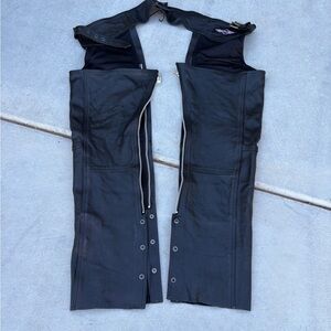 Men’s Black Leather Motorcycle Chaps